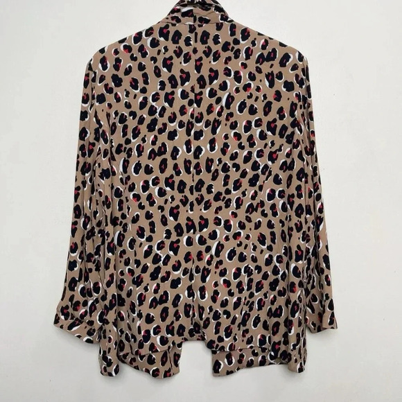 Chaus New York Womens Medium Leopard Open Blazer Jacket - Picture 12 of 12